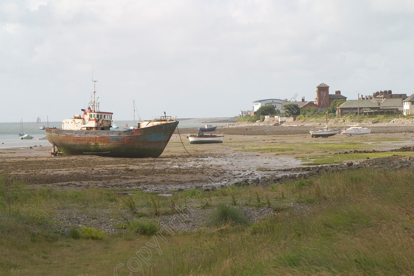 RM-013 
 Keywords: Cumbria countryside boats Trawler Roe Island Low tide