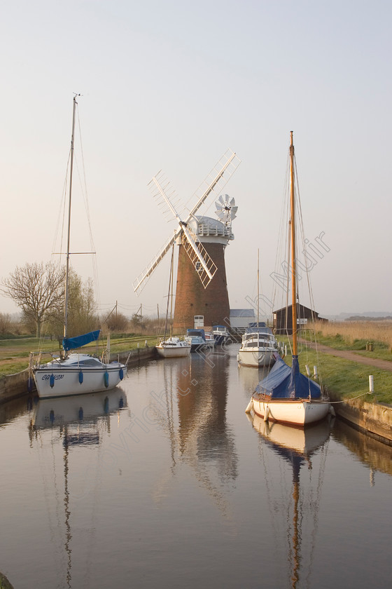 RM-0032 
 Keywords: windmill reflections norfolk river boats